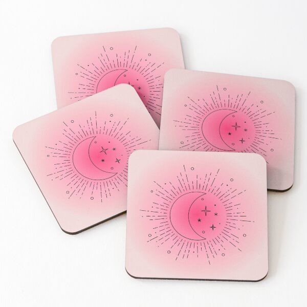 Item preview, Aesthetic pink gradient moon circle design  designed and sold by Holly-berry-art.