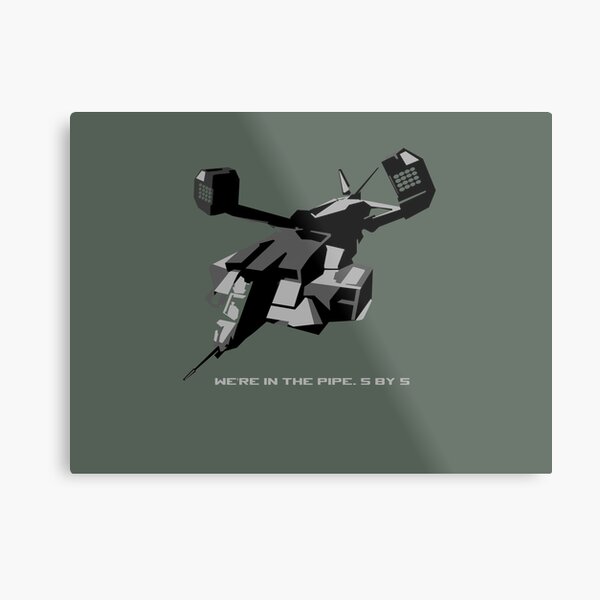 Aliens Drop Ship in the Pipe five by five Metal Print