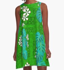 Tiki Garden Wall - green A-Line Dress