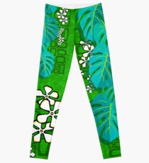 Tiki Garden Wall - green Leggings
