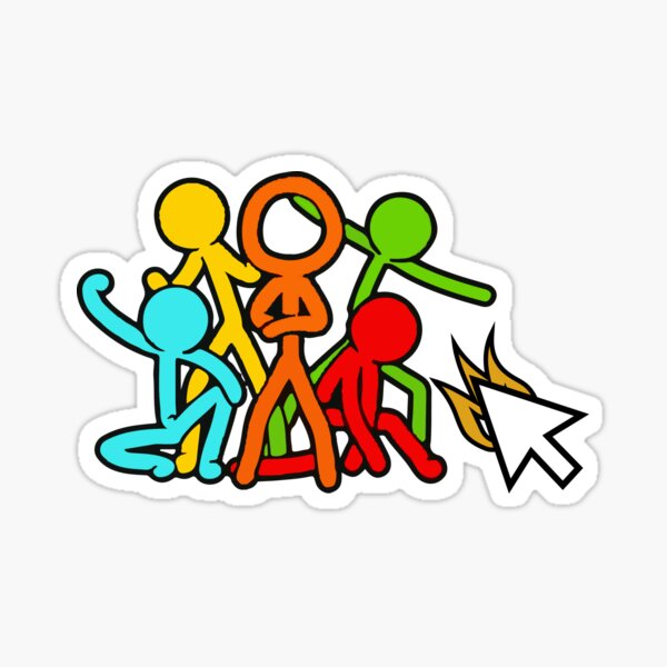 Alan Becker five stick figures animation characters sticker set | Sticker