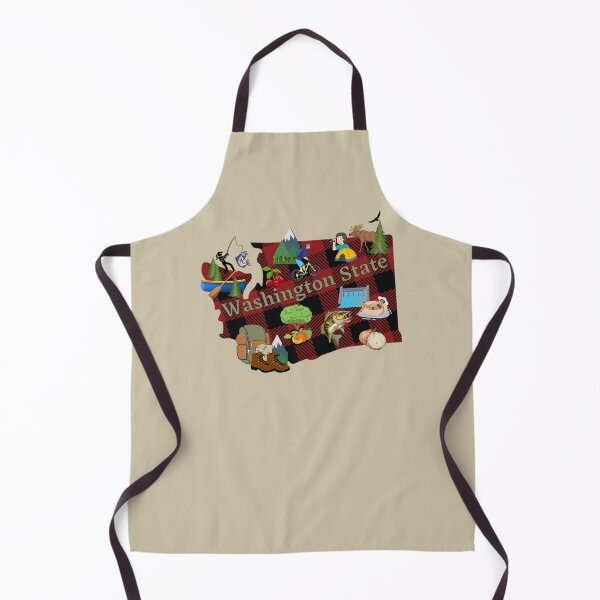 Item preview, Washington State Outdoor Summer Activity Map Buffalo Plaid. Outline shape. designed and sold by Kona Linda.