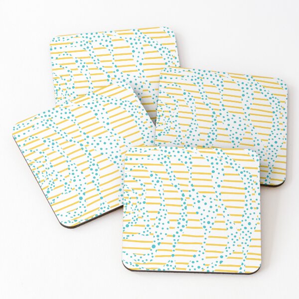 Item preview, Spots and Stripes 2 - Turquoise and Yellow designed and sold by LAEC-Shop.