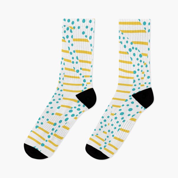 Item preview, Spots and Stripes 2 - Turquoise and Yellow designed and sold by LAEC-Shop.