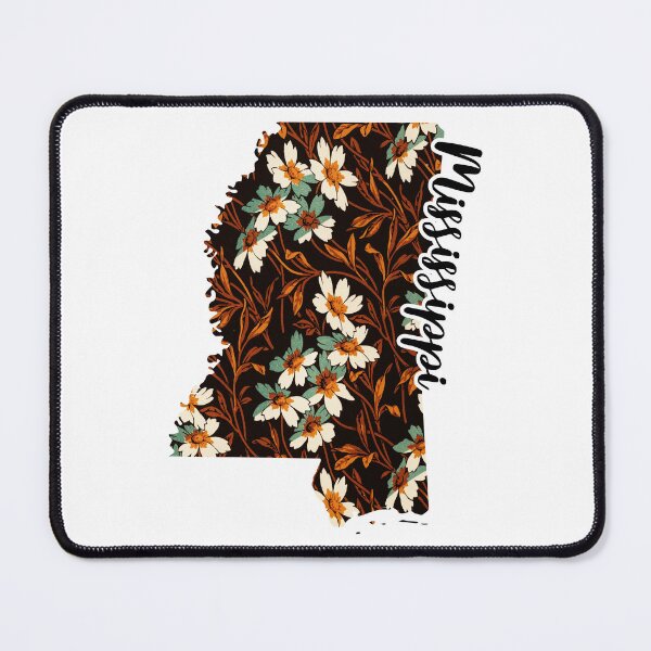 Item preview, Floral Map of USA States Mississippi - Map of Mississippi designed and sold by AmethystMurad.