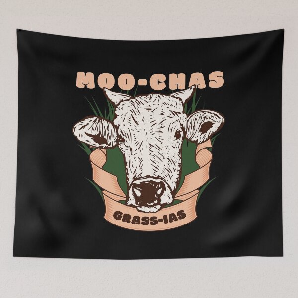 Item preview, Moo-Chas Grass-Ias Animal Pun designed and sold by OmmeDesigns.