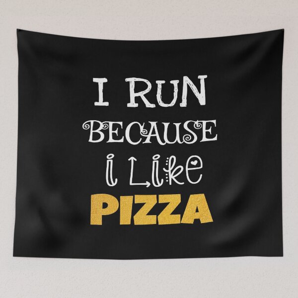 Item preview, I Run Because I Like Pizza designed and sold by ZubiyaArt.