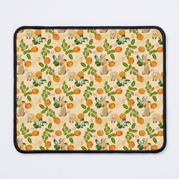 Item preview, Japanese marten with persimmon fruit and flowers, peachy designed and sold by Naty Design Prague.