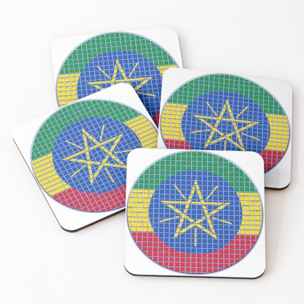 Item preview, Ethiopia Flag Rounded - Squares Pixel  designed and sold by MoonElite.