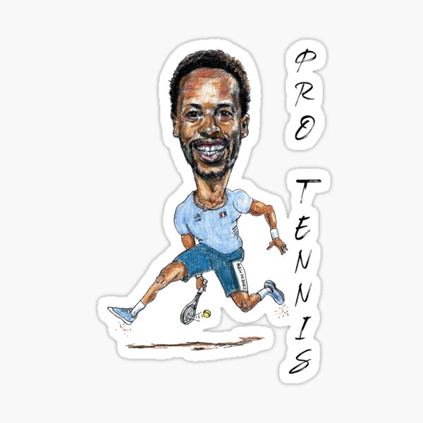 Item preview, Gael Monfils Pro Tennis caricature designed and sold by dizzycatbiz.