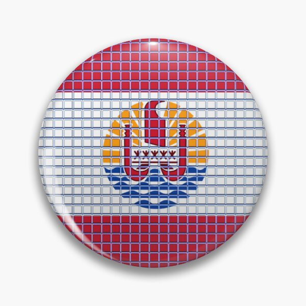 Item preview, French Polynesia Flag Rounded - Squares Pixel  designed and sold by MoonElite.