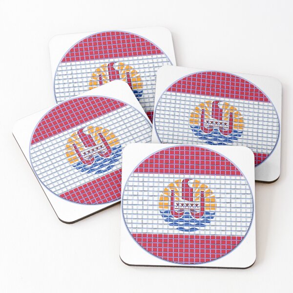 Item preview, French Polynesia Flag Rounded - Squares Pixel  designed and sold by MoonElite.