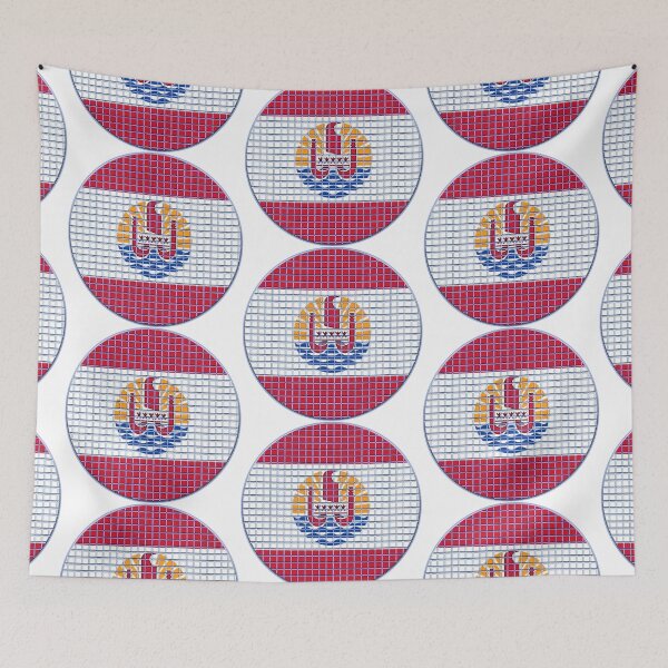 Item preview, French Polynesia Flag Rounded - Squares Pixel  designed and sold by MoonElite.