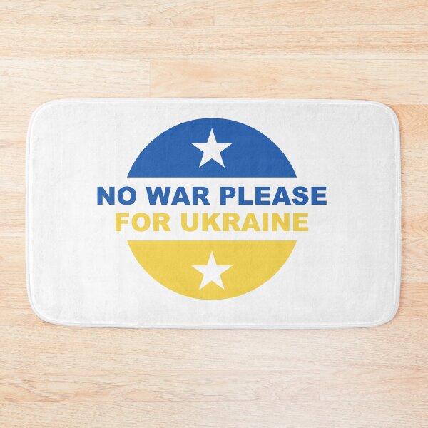 Item preview, No War Please For Ukraine ~ End War in Peace Flag Colors Blue Yellow ~ Message of love and support for Ukraine.  designed and sold by bayberrygal.