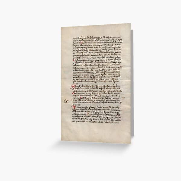 Ancient Historical Annals and Chronicle - Medieval Manuscript, ca 1301-1310 Greeting Card