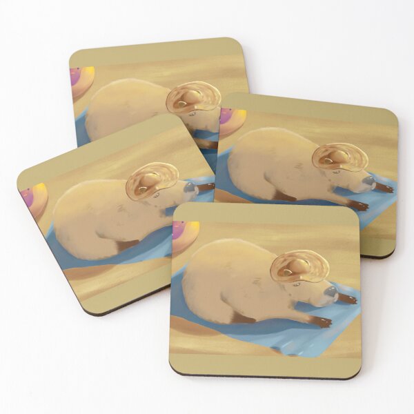 Item preview, Sleeping capybara on vacation designed and sold by Geraldine-N.