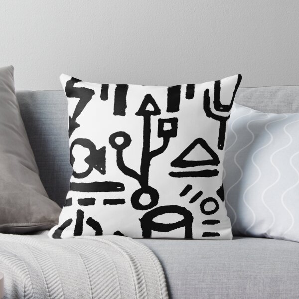 Digital Hieroglyphs Throw Pillow