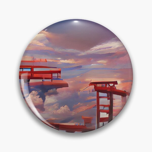 Item preview, Torri de puesta de sol de arte trippy japonés designed and sold by Visual-Fantasy.