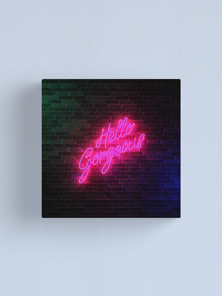 Alternate view of Hello Gorgeous - Neon Sign Light - Popular trending Canvas Print