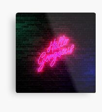 Hallo Herrlich - Leuchtreklame Licht - Beliebtester Trend Metallbild