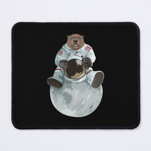 Item preview, Cute Woodchuck Groundhog astronaut costume sitting moon designed and sold by Md safi uddin Nazim.