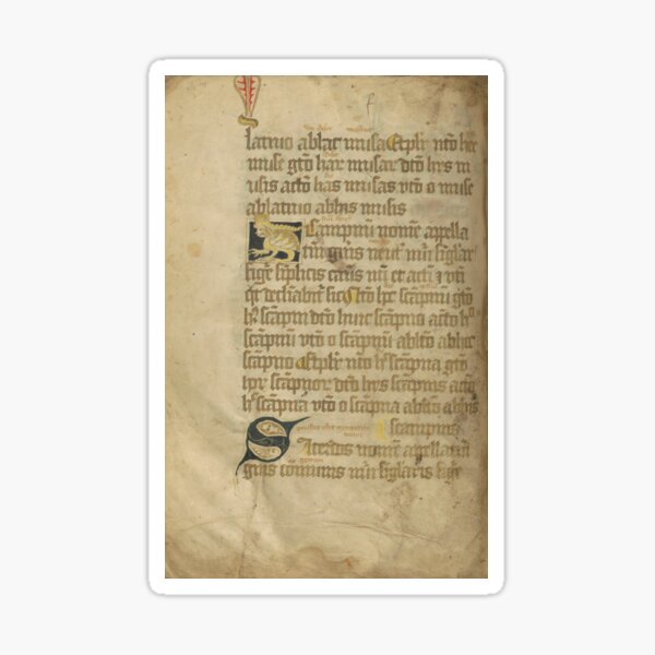 Item preview, Medieval Manuscript - Grammar Old Book - Ars grammatica, ca 1300-1401 designed and sold by Vintage-TM.
