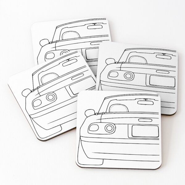 Item preview, Mazda Miata MX-5 rearview black lines designed and sold by EdimDesign.