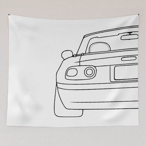 Item preview, Mazda Miata MX-5 rearview black lines designed and sold by EdimDesign.