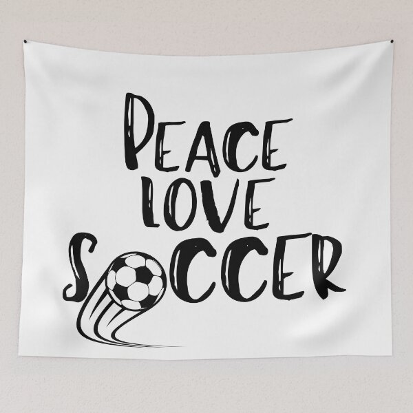 Item preview, peace love soccer, peace love saying, peace love quote, soccer lover designed and sold by Alexa5454.