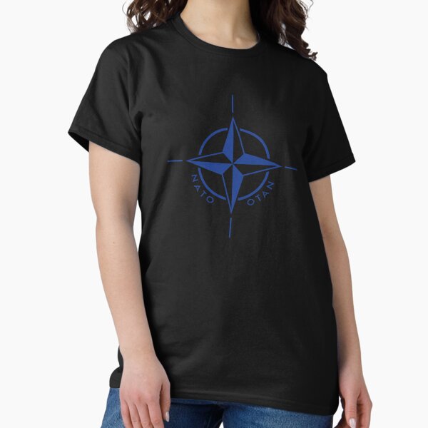 Vista previa del artículo con la obra «Símbolo de la bandera de la OTAN de la Alianza Militar Occidental», diseñado y vendido por Stag's PK.