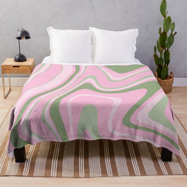 Item preview, Green and Pink - Groovy Swirls - Retro Print designed and sold by tangelos.