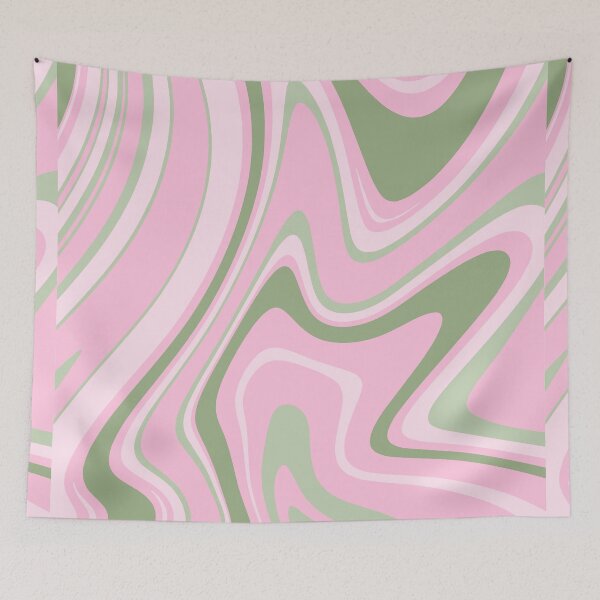 Item preview, Green and Pink - Groovy Swirls - Retro Print designed and sold by tangelos.