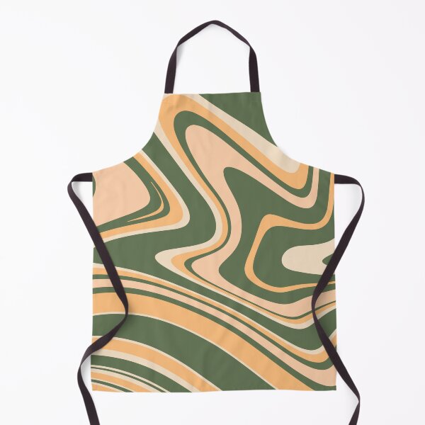 Item preview, Dark Green and Yellow/Orange - Groovy Swirls - Retro Print designed and sold by tangelos.