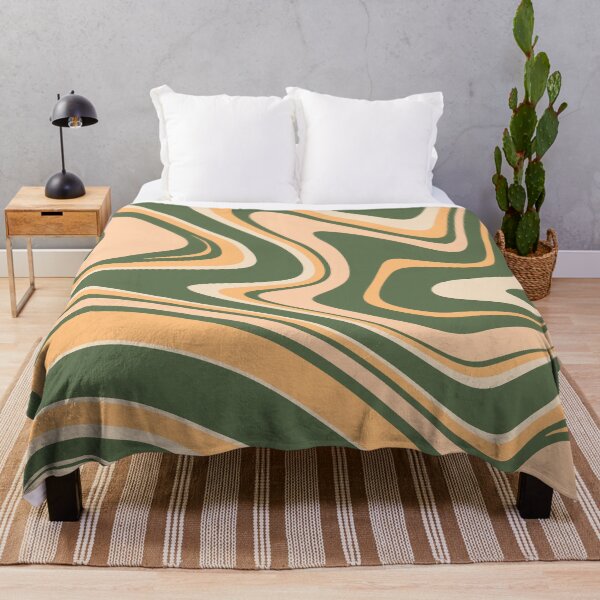 Item preview, Dark Green and Yellow/Orange - Groovy Swirls - Retro Print designed and sold by tangelos.