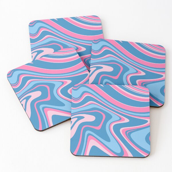 Item preview, Pink and Blue - Groovy Swirls - Retro Print designed and sold by tangelos.