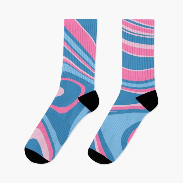 Item preview, Pink and Blue - Groovy Swirls - Retro Print designed and sold by tangelos.