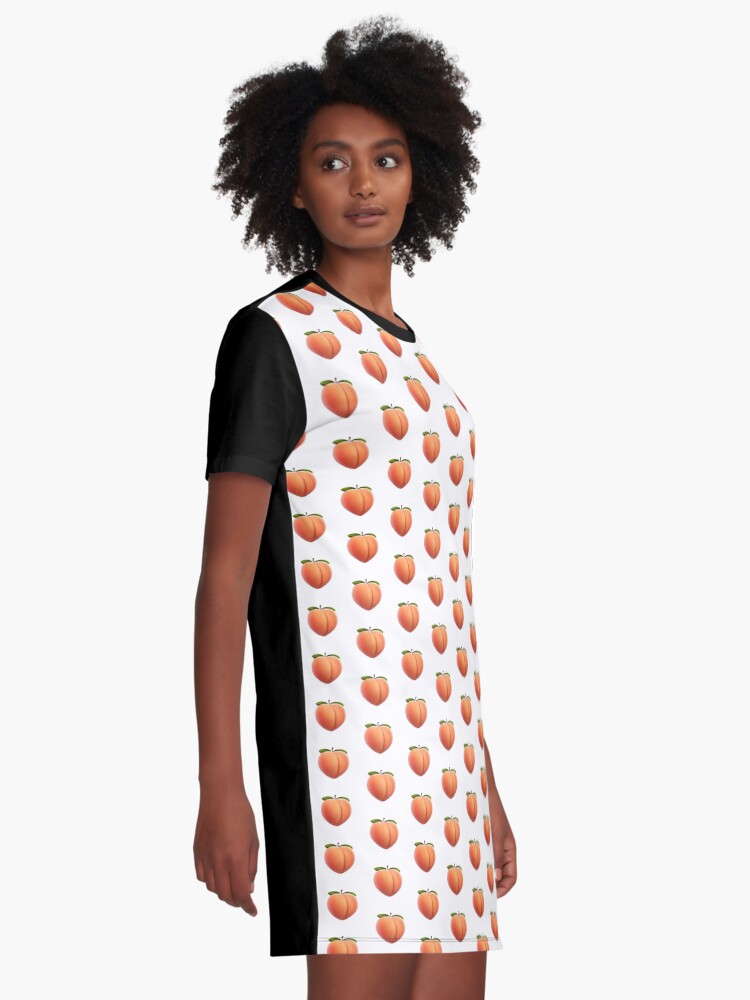 Alternative Ansicht von Pfirsich Emoji T-Shirt Kleid