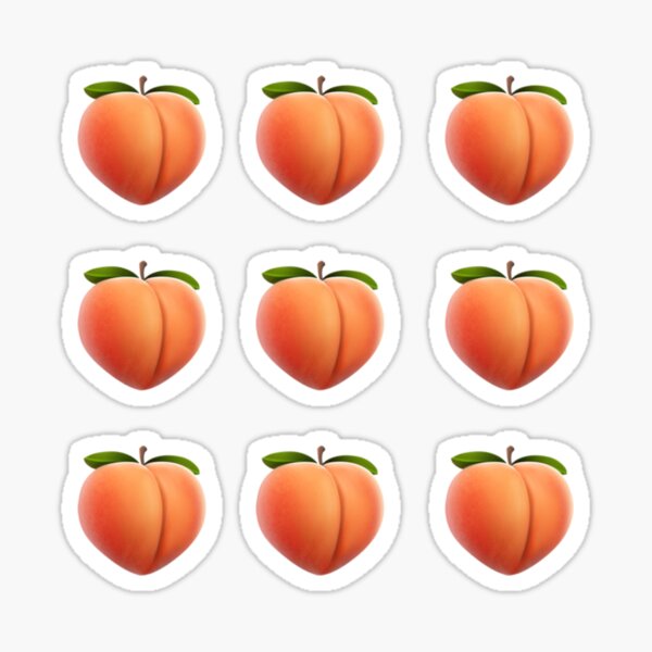 Peach Bum Emjoi Fruit Sticker Sticker for Sale by SPAZE-Typo