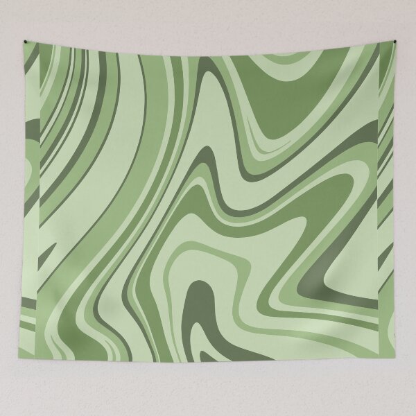 Item preview, Green - Groovy Swirls - Retro Print designed and sold by tangelos.