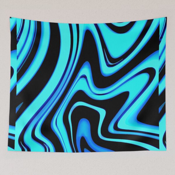Item preview, Neon Blue - Groovy Swirls - Futuristic Print designed and sold by tangelos.