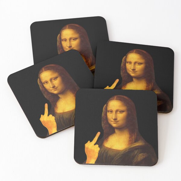 Item preview, Mona Lisa Funny Painting Middle Finger Sticker designed and sold by Teetans.