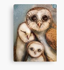 three wise owls Canvas Print