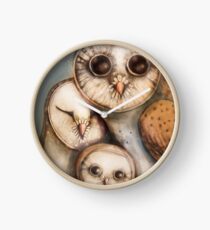 three wise owls Clock