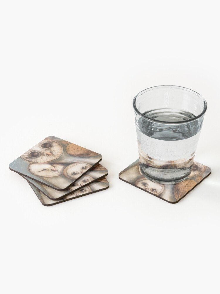 Alternate view of three wise owls Coasters (Set of 4)