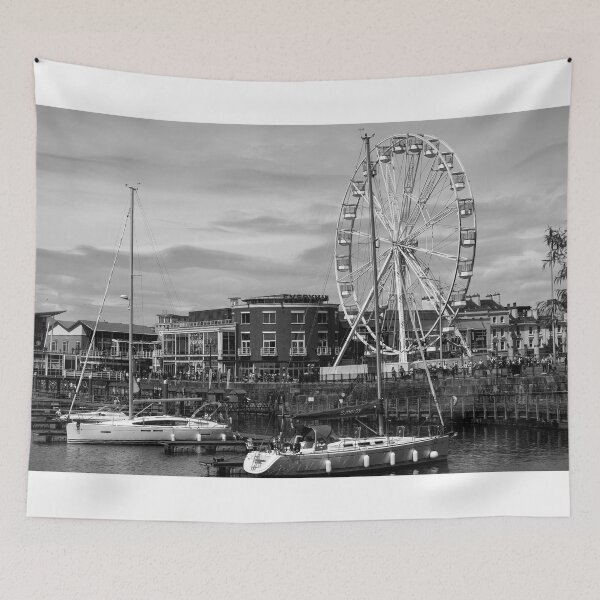 Item preview, Mermaid Quay, Cardiff Bay, Wales, Monochrome designed and sold by VnGphoto.