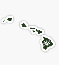 Marijuana Leaf Hawaii Sticker