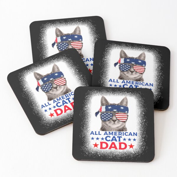 Item preview, All American Cat Dad Patriotic 4th of July designed and sold by jonawillian.