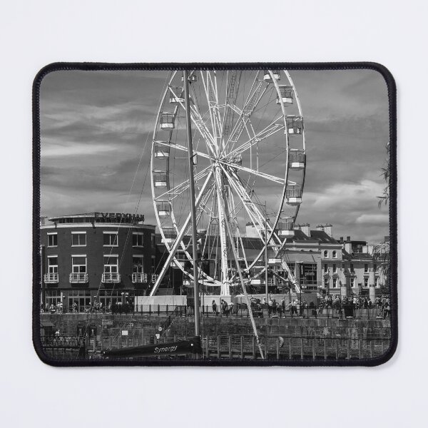 Item preview, Ferris Wheel, Mermaid Quay, Cardiff Bay, monochrome designed and sold by VnGphoto.