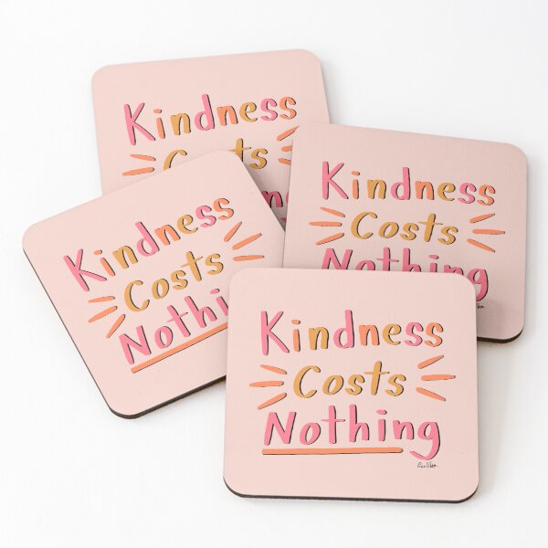 Item preview, Kindness Costs Nothing - Kindness Inspirational Quote - retro palette & millennial pink  designed and sold by EcoElsa.