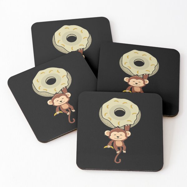 Item preview, Cute monkey hanging on a banana donut designed and sold by Donutlovers.